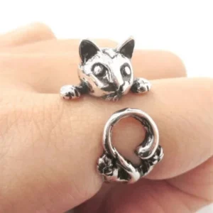 creepy cat ring necklace