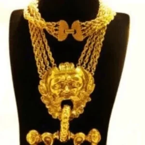 monster head necklace gold