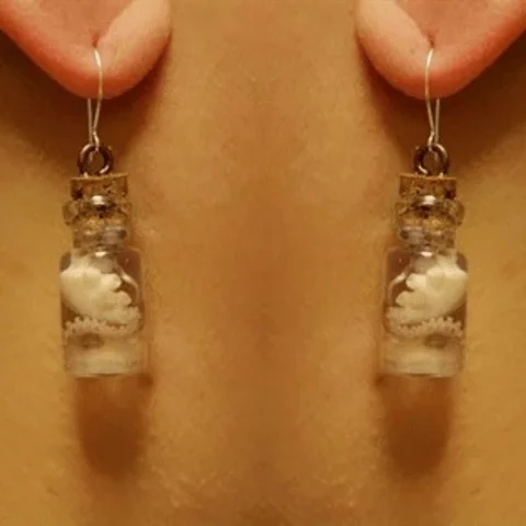octopus bottle earrings