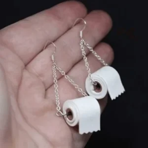 toilet paper earrings meme gold