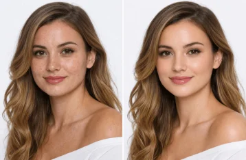 beauty retouching before after skin smoothing natural makeup enhancement