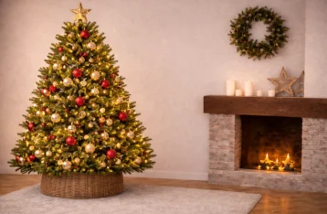 Christmas Tree After Editing Christmas tree after editing with lights and decoration
