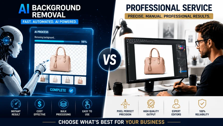 AI background removal vs professional service comparison 2026