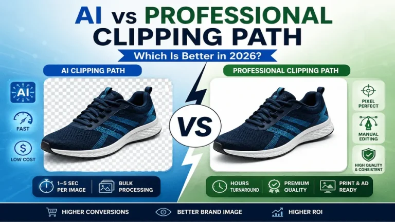 AI vs Professional Clipping Path comparison for ecommerce in 2026