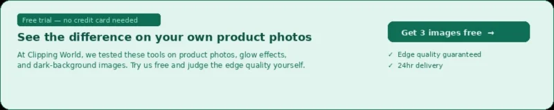 Free trial banner for professional black background removal and image masking services by Clipping World