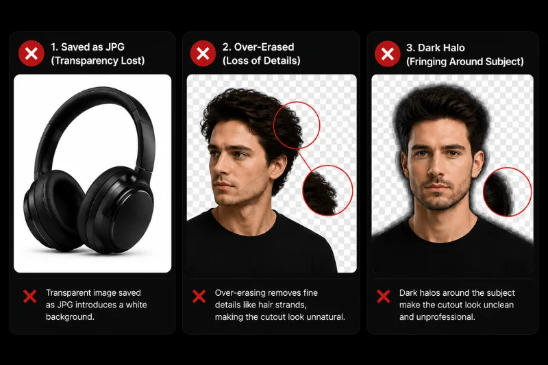 Common mistakes when removing black backgrounds from images