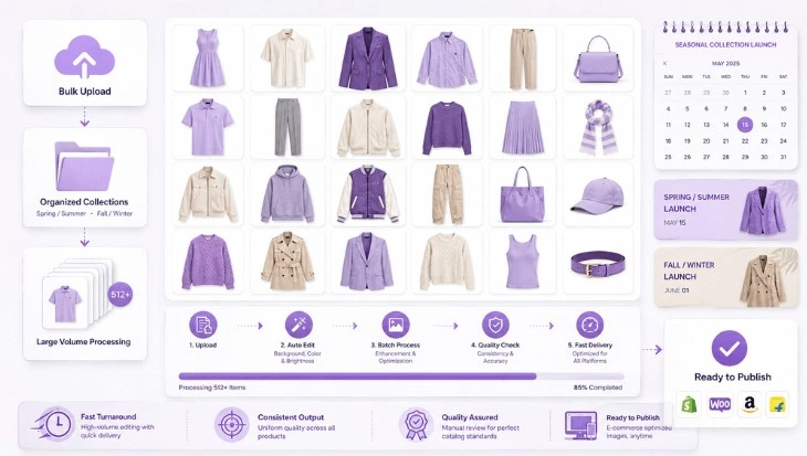 Bulk fashion photo editing for seasonal product launches