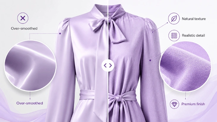 Fabric texture preservation in fashion photo retouching