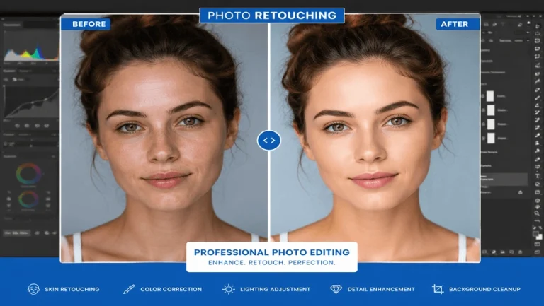 Before and after results from professional image retouching experts
