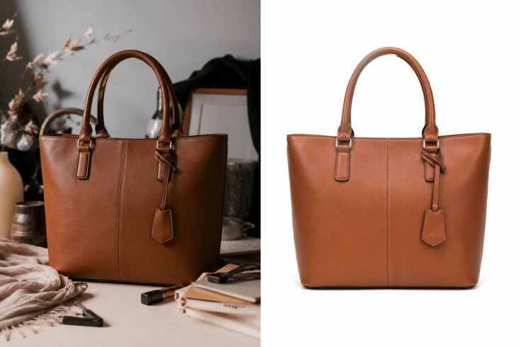 Clean product background versus cluttered background comparison for ecommerce