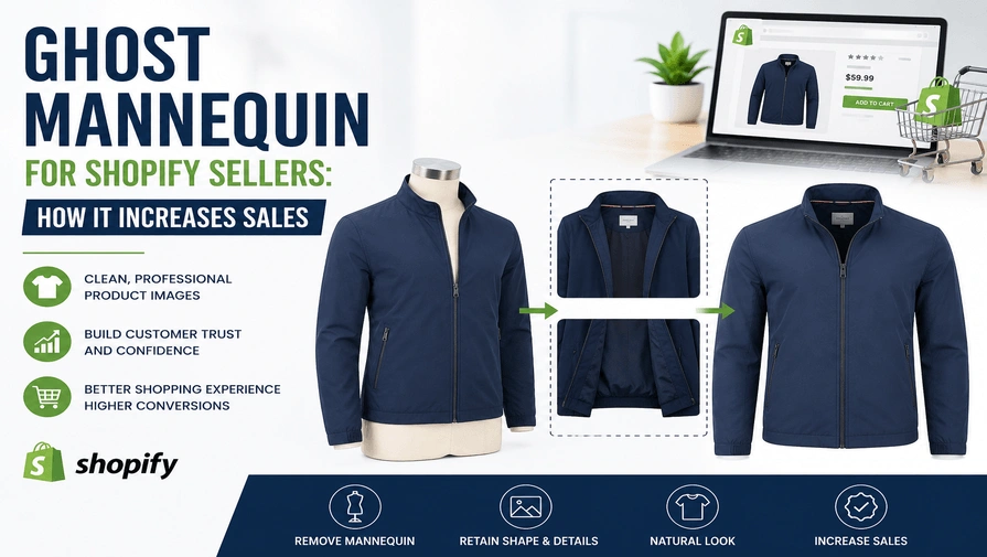 Ghost mannequin photography for Shopify clothing store