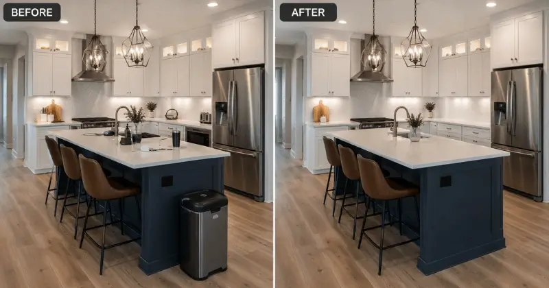 distracting objects removed from kitchen photo clean professional result