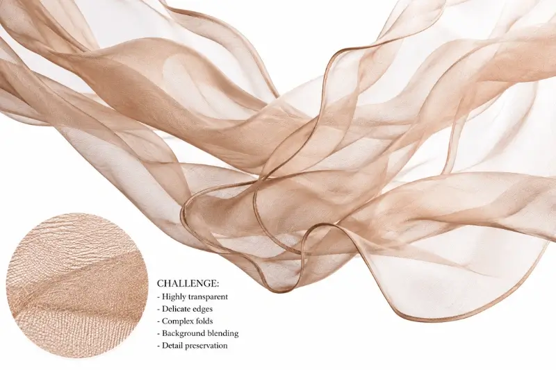 Close-up of transparent chiffon fabric texture